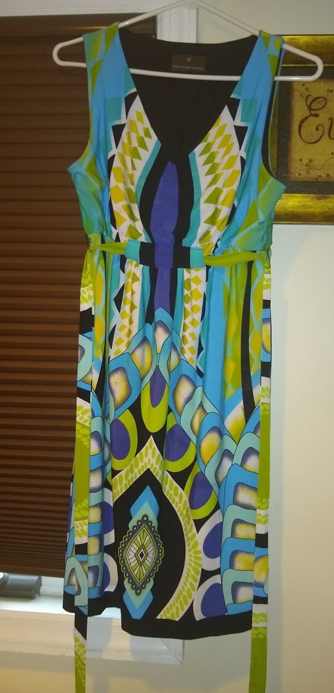 Dress Multi Color with Tie-Back Woman M